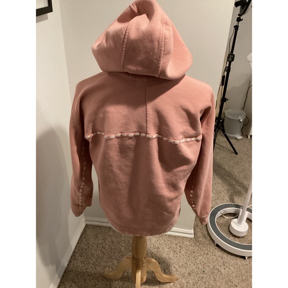 Nike Sportswear Women Pink Fleece Pullover Hoodie Long Sleeve Logo Sz M - Picture 3 of 5